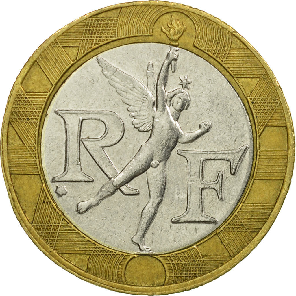 Moneda, Francia, Génie, 10 Francs, 1989, Paris, MBC, Bimetálico, KM:964.1