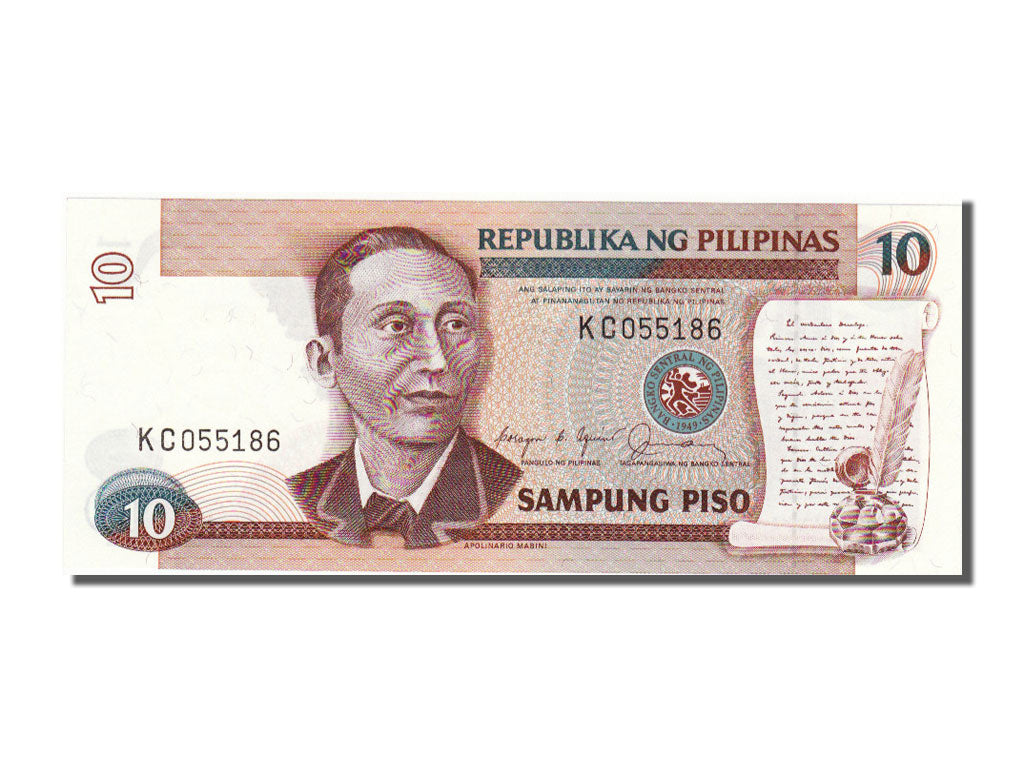 Philippines, 10 Piso, 1985, KM #169b, UNC(65-70), KC055186