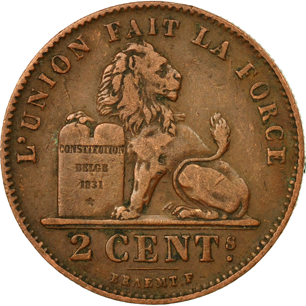 Munten, België, Leopold II, 2 Centimes, 1909, FR+, Koper, KM:35.1