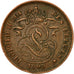 Moneda, Bélgica, Leopold II, 2 Centimes, 1909, BC+, Cobre, KM:35.1