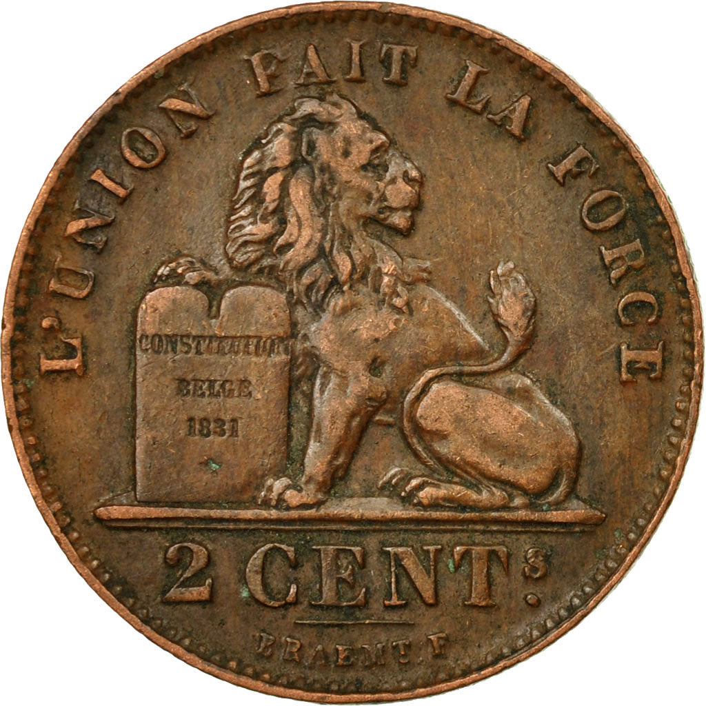 Moneda, Bélgica, Leopold II, 2 Centimes, 1909, BC+, Cobre, KM:35.1