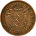 Moneta, Belgia, Leopold II, 2 Centimes, 1905, VF(20-25), Miedź, KM:35.1
