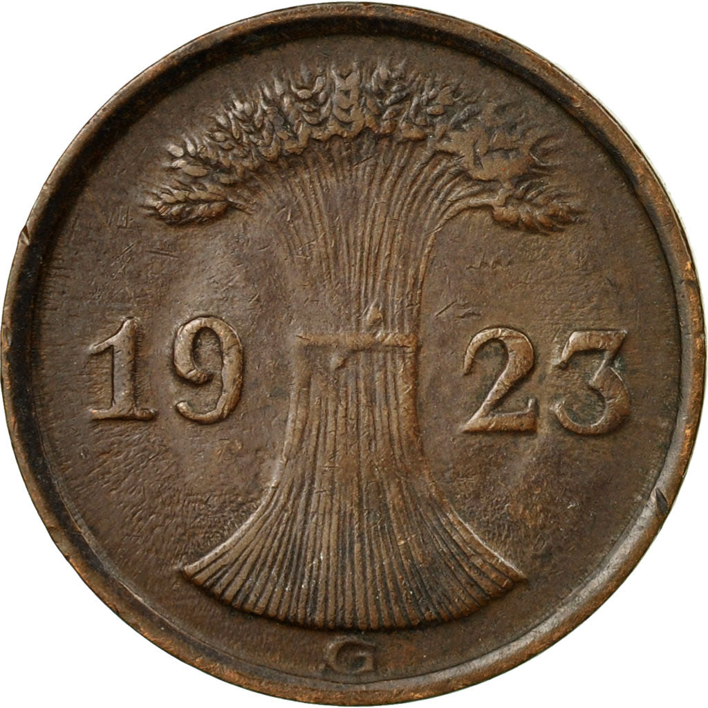 Moneta, GERMANIA, REPUBBLICA DI WEIMAR, 2 Rentenpfennig, 1923, Karlsruhe, MB+