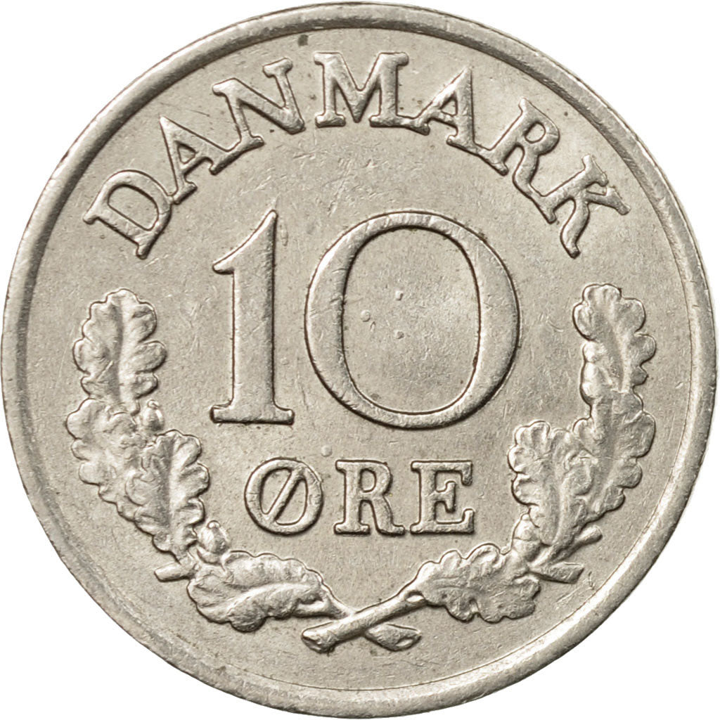 Coin, Denmark, Frederik IX, 10 Öre, 1964, Copenhagen, EF(40-45), Copper-nickel