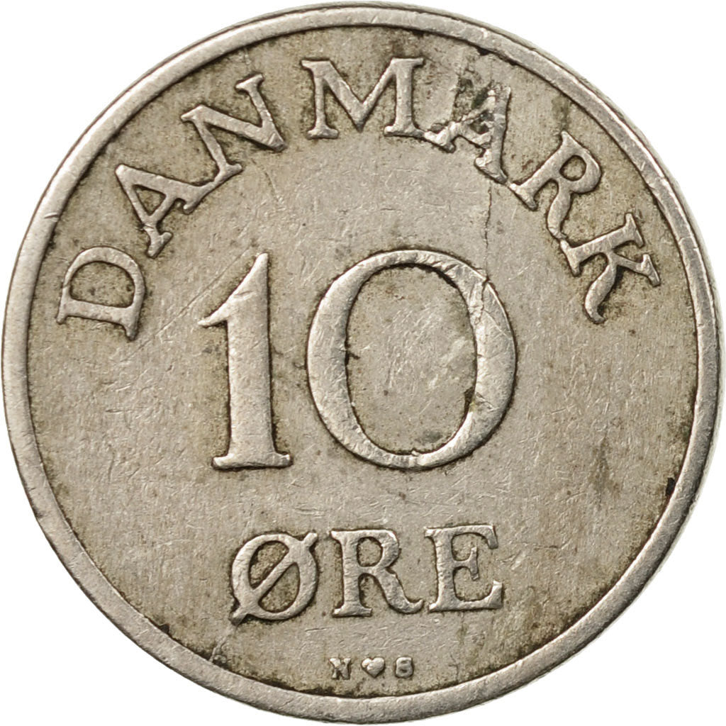 Coin, Denmark, Frederik IX, 10 Öre, 1949, Copenhagen, VF(30-35), Copper-nickel