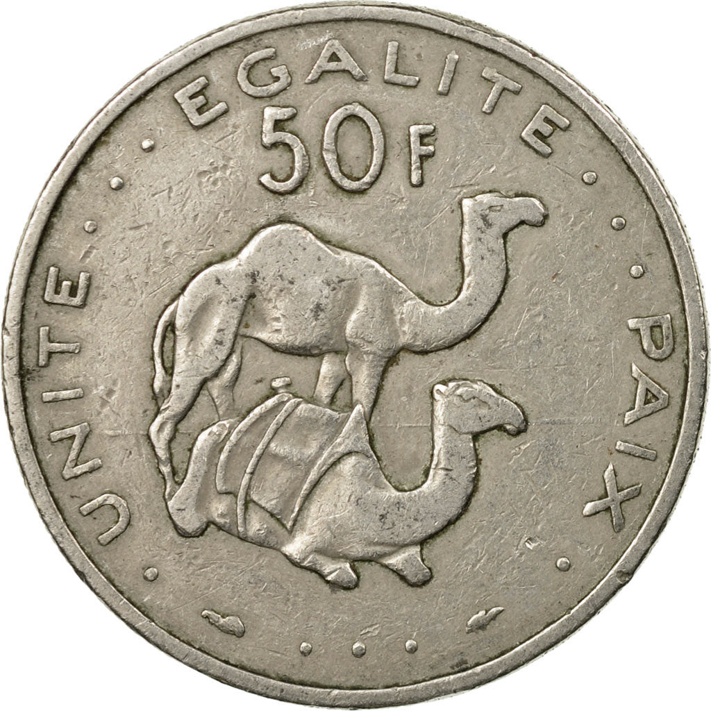 Monnaie, Djibouti, 50 Francs, 1991, Paris, TB+, Copper-nickel, KM:25