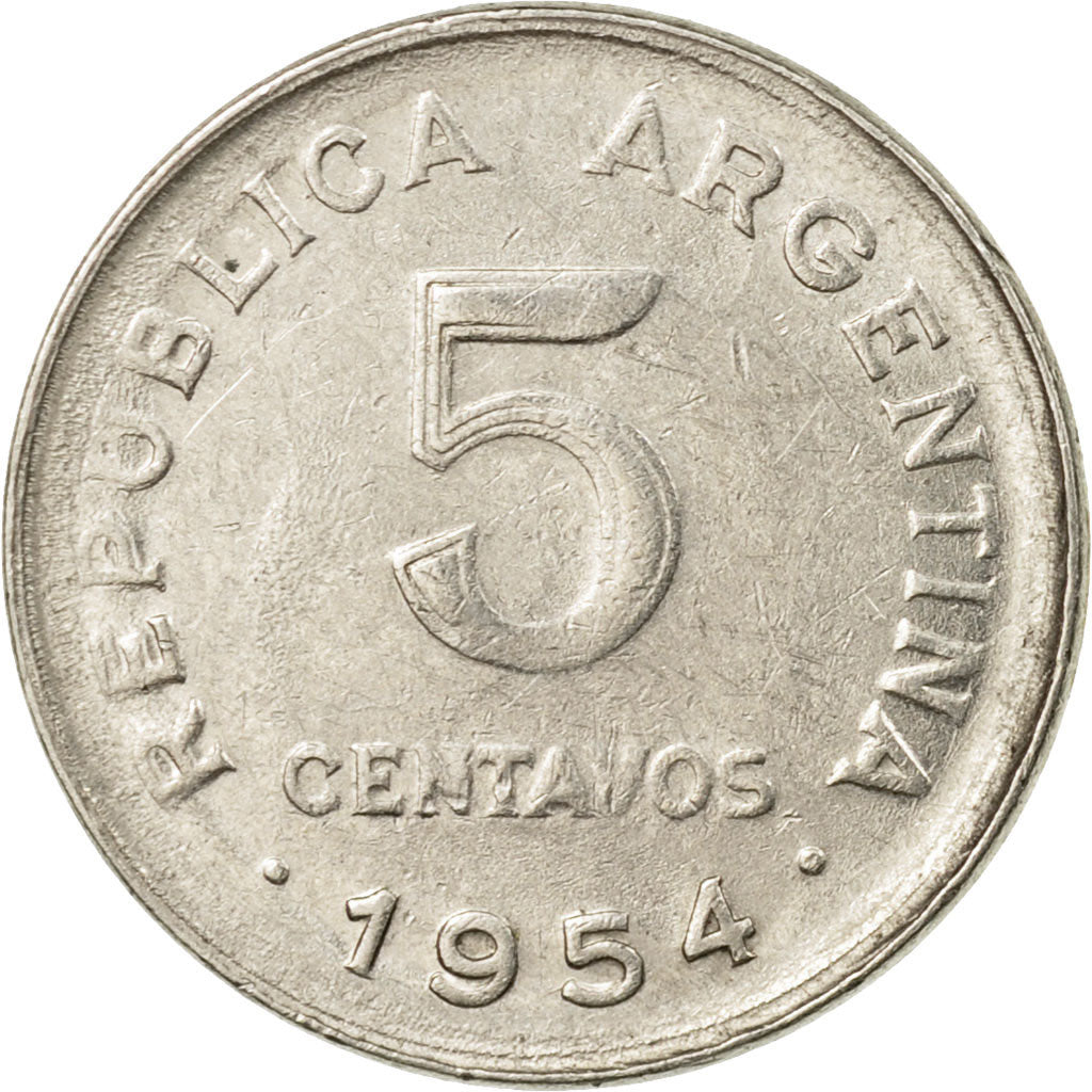 Monnaie, Argentine, 5 Centavos, 1954, TB+, Copper-Nickel Clad Steel, KM:50