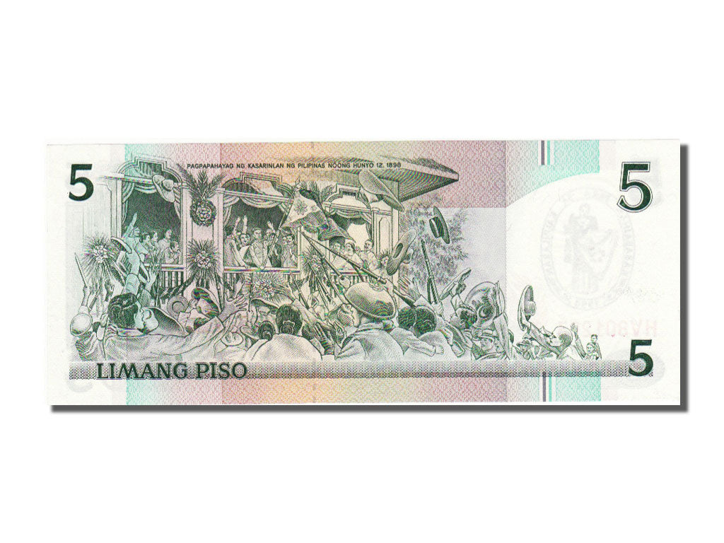 Philippines, 5 Piso, 1990, KM #178b, UNC(65-70), HV801203