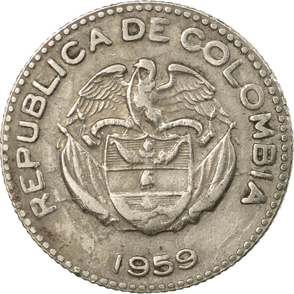 Coin, Colombia, 10 Centavos, 1959, Bogota, VF(30-35), Copper-nickel, KM:212.2