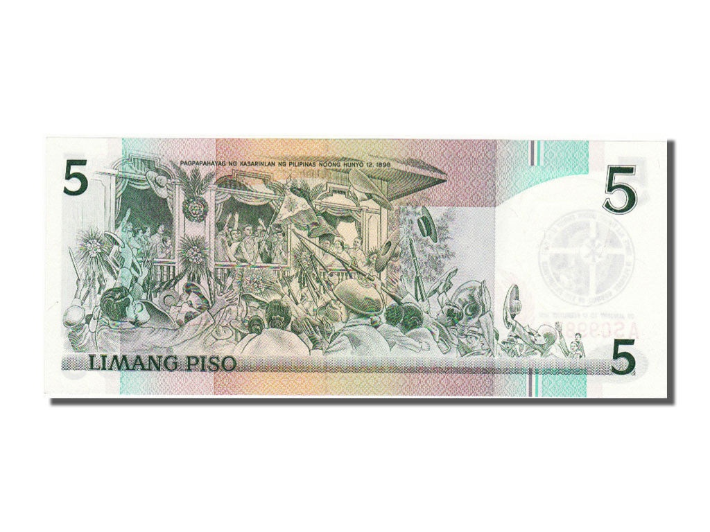 Philippines, 5 Piso, 1991, KM #179, UNC(65-70), AS099836