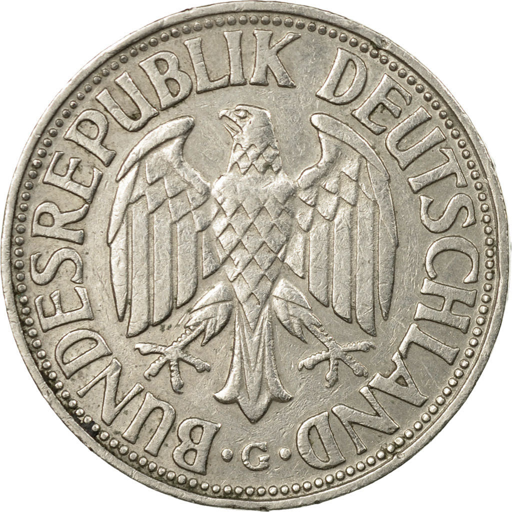 Coin, GERMANY - FEDERAL REPUBLIC, Mark, 1954, Karlsruhe, EF(40-45)