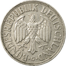 Coin, GERMANY - FEDERAL REPUBLIC, Mark, 1954, Karlsruhe, EF(40-45)