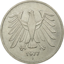 Moneta, GERMANIA - REPUBBLICA FEDERALE, 5 Mark, 1977, Hamburg, BB, Nichel