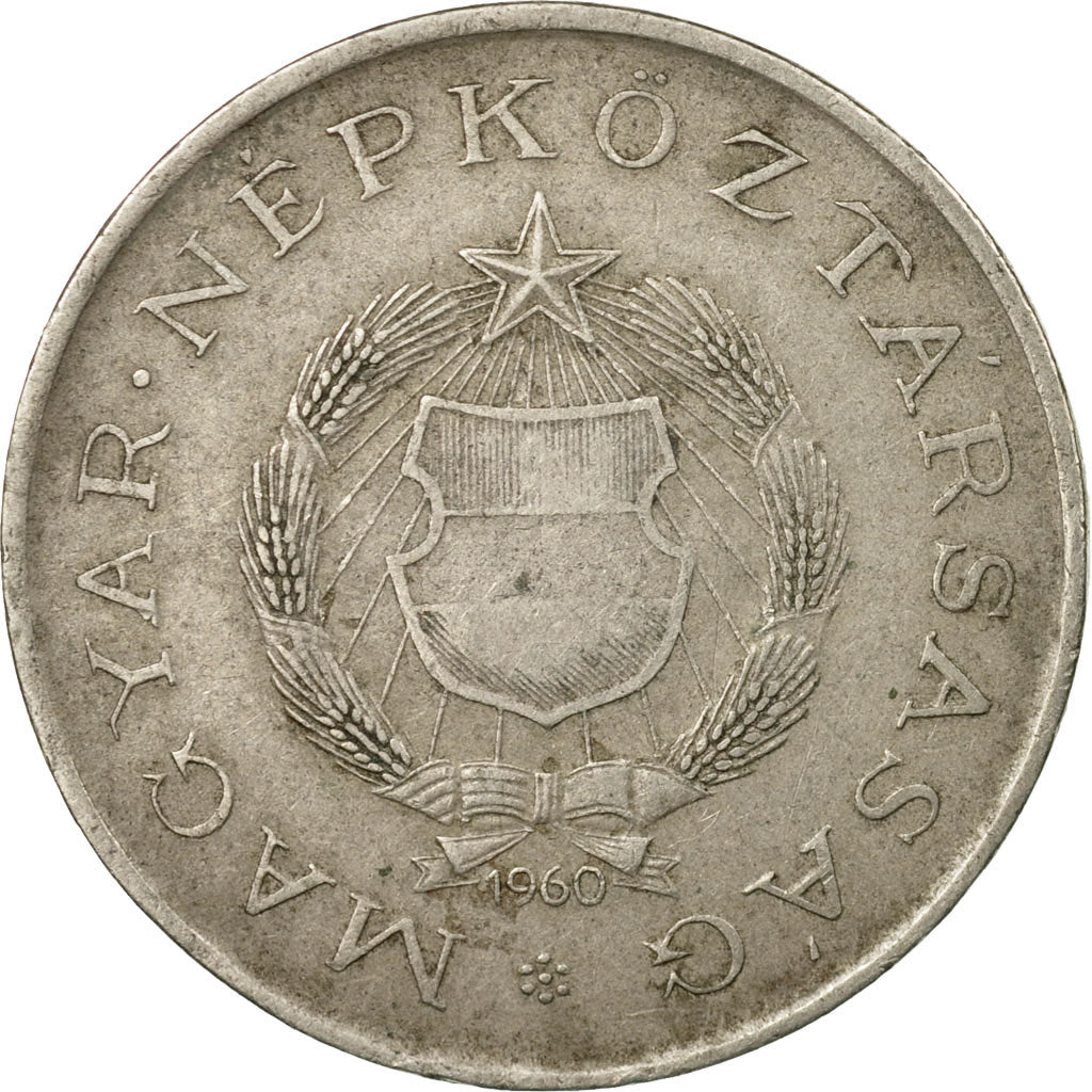 Coin, Hungary, 2 Forint, 1960, Budapest, VF(30-35), Copper-nickel, KM:556