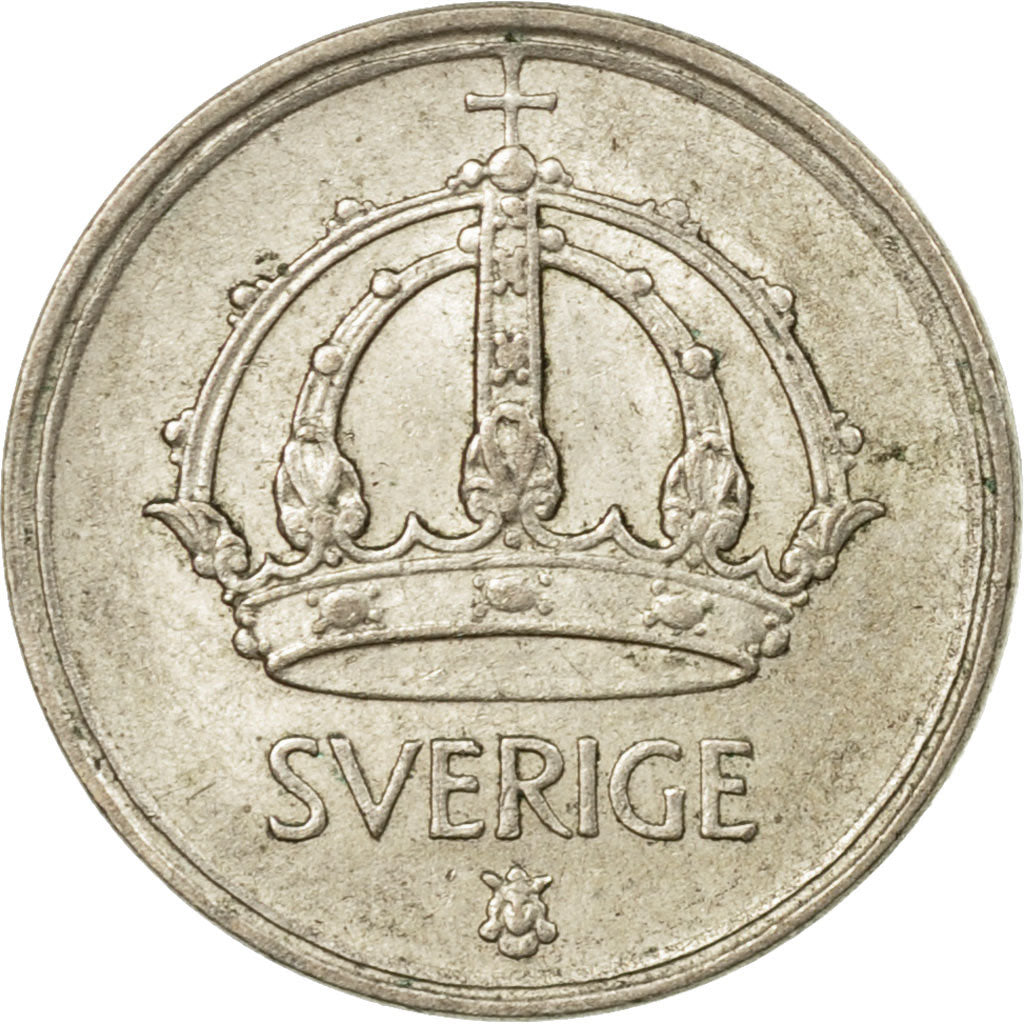 Coin, Sweden, Gustaf V, 10 Öre, 1950, VF(30-35), Silver, KM:813