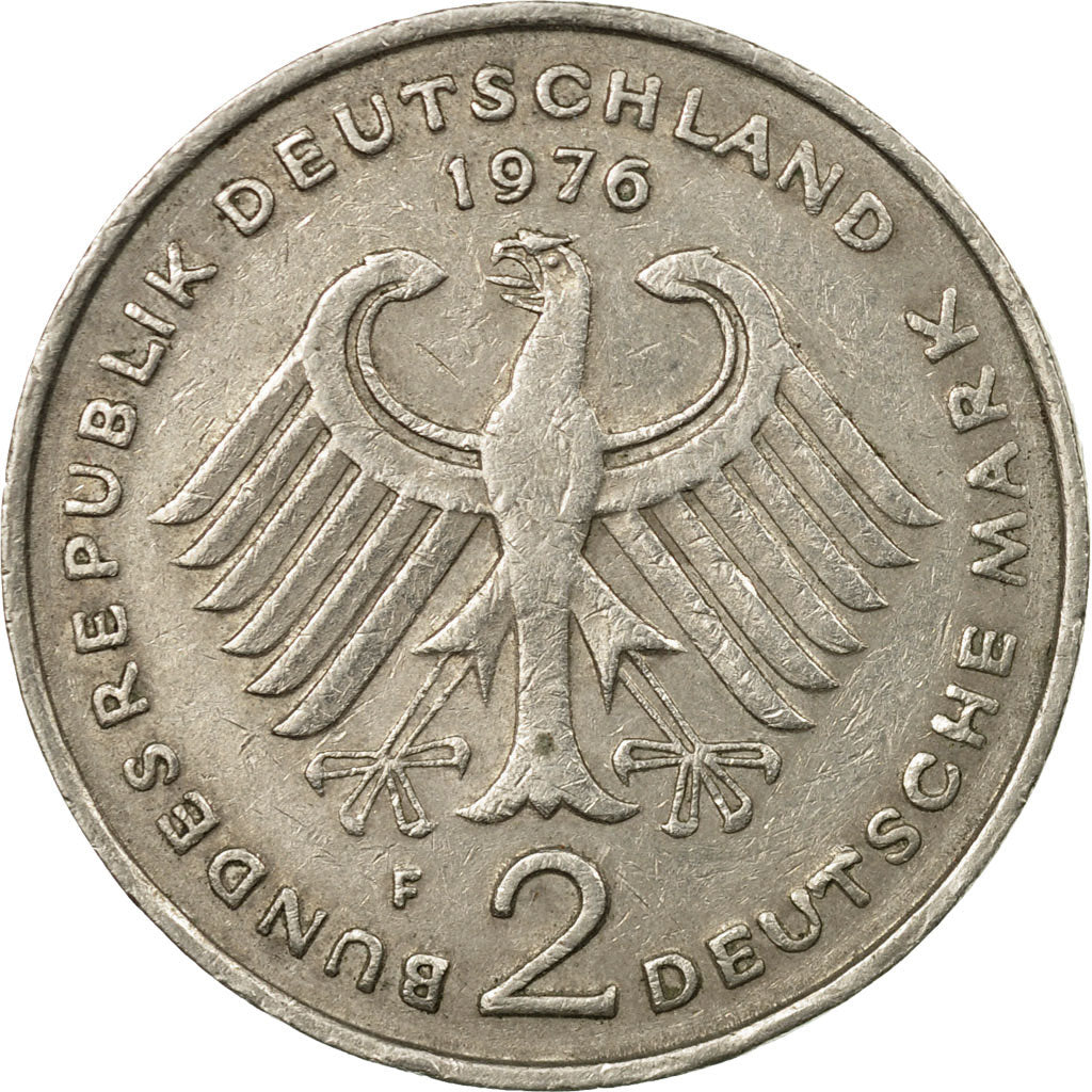 Munten, Federale Duitse Republiek, 2 Mark, 1976, Stuttgart, FR+, Copper-Nickel
