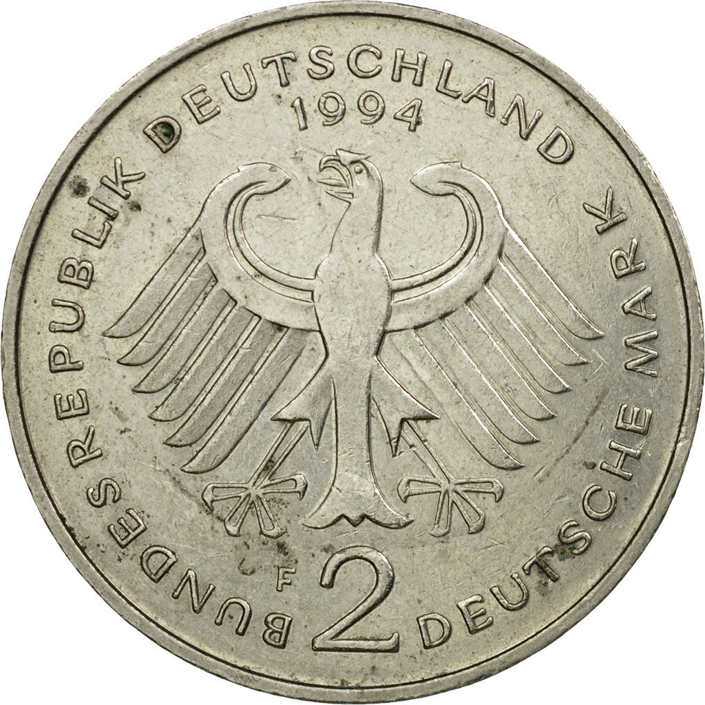 Coin, GERMANY - FEDERAL REPUBLIC, 2 Mark, 1994, Stuttgart, EF(40-45)