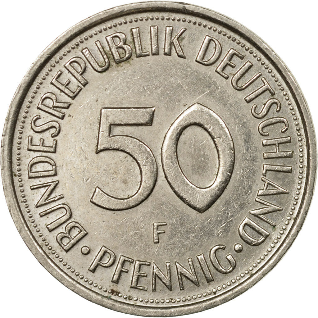Moneta, GERMANIA - REPUBBLICA FEDERALE, 50 Pfennig, 1987, Stuttgart, BB