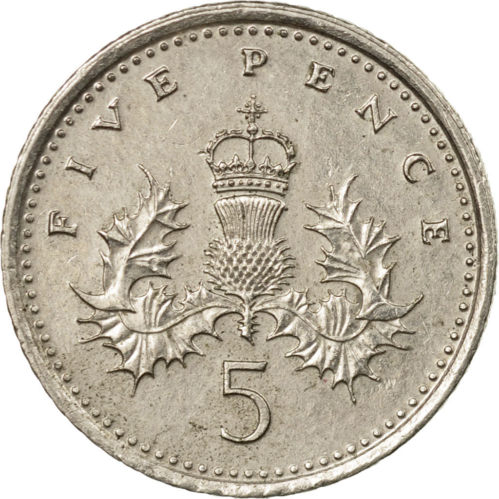Moneta, Gran Bretagna, Elizabeth II, 5 Pence, 1992, MB+, Rame-nichel, KM:937b