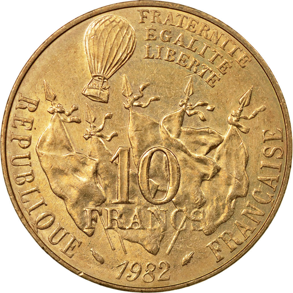 Coin, France, Gambetta, 10 Francs, 1982, Paris, EF(40-45), Nickel-Bronze