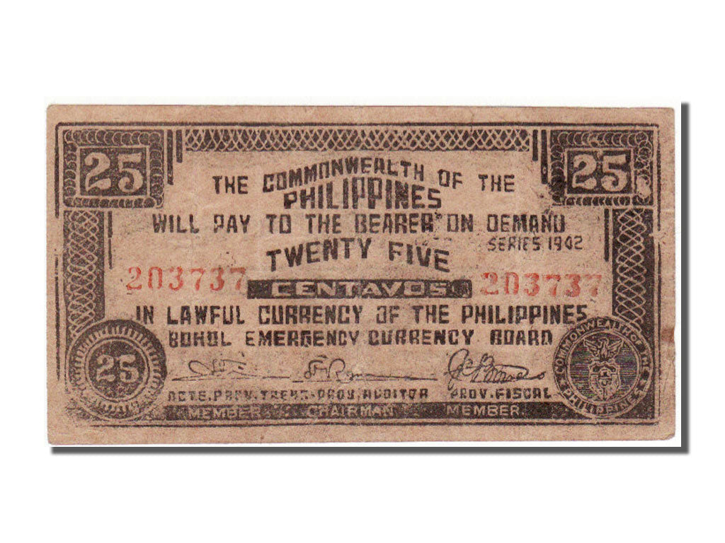 Filippine, 25 Centavos, 1942, BB+