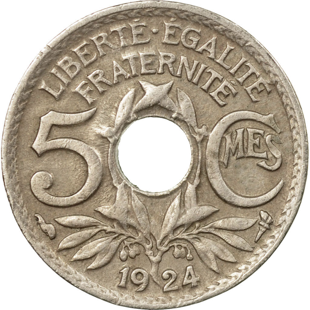 Coin, France, Lindauer, 5 Centimes, 1924, Paris, EF(40-45), Copper-nickel