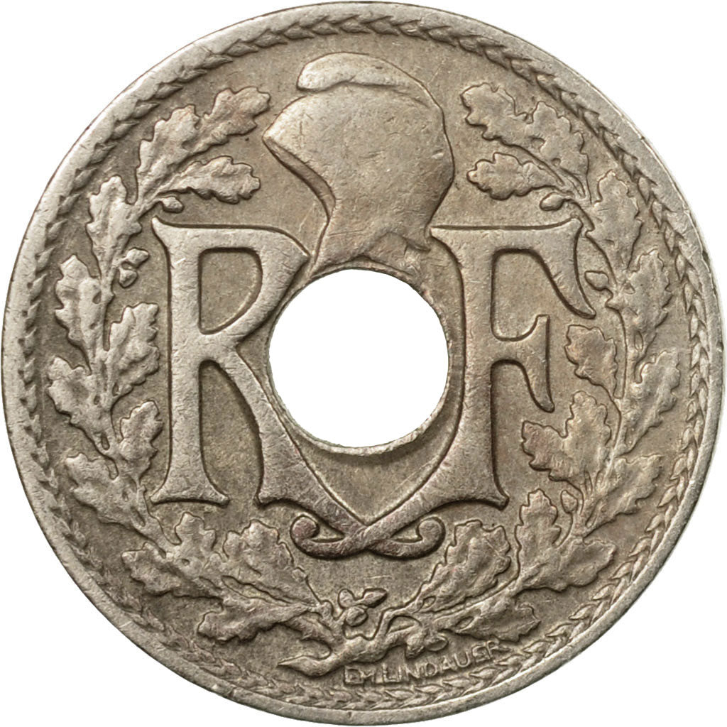 Coin, France, Lindauer, 5 Centimes, 1924, Poissy, EF(40-45), Copper-nickel