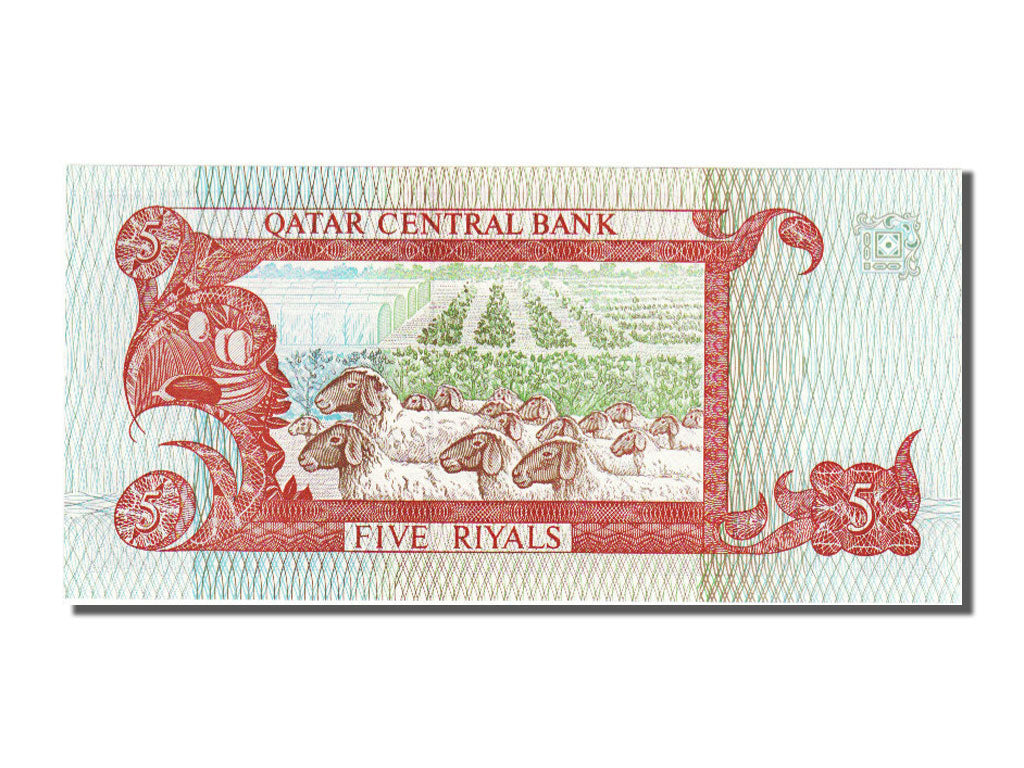 Qatar, 5 Riyals, 1980