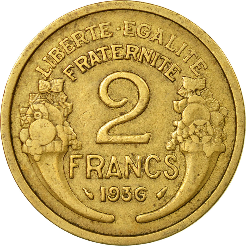 Monnaie, France, Morlon, 2 Francs, 1936, Paris, TB+, Aluminum-Bronze