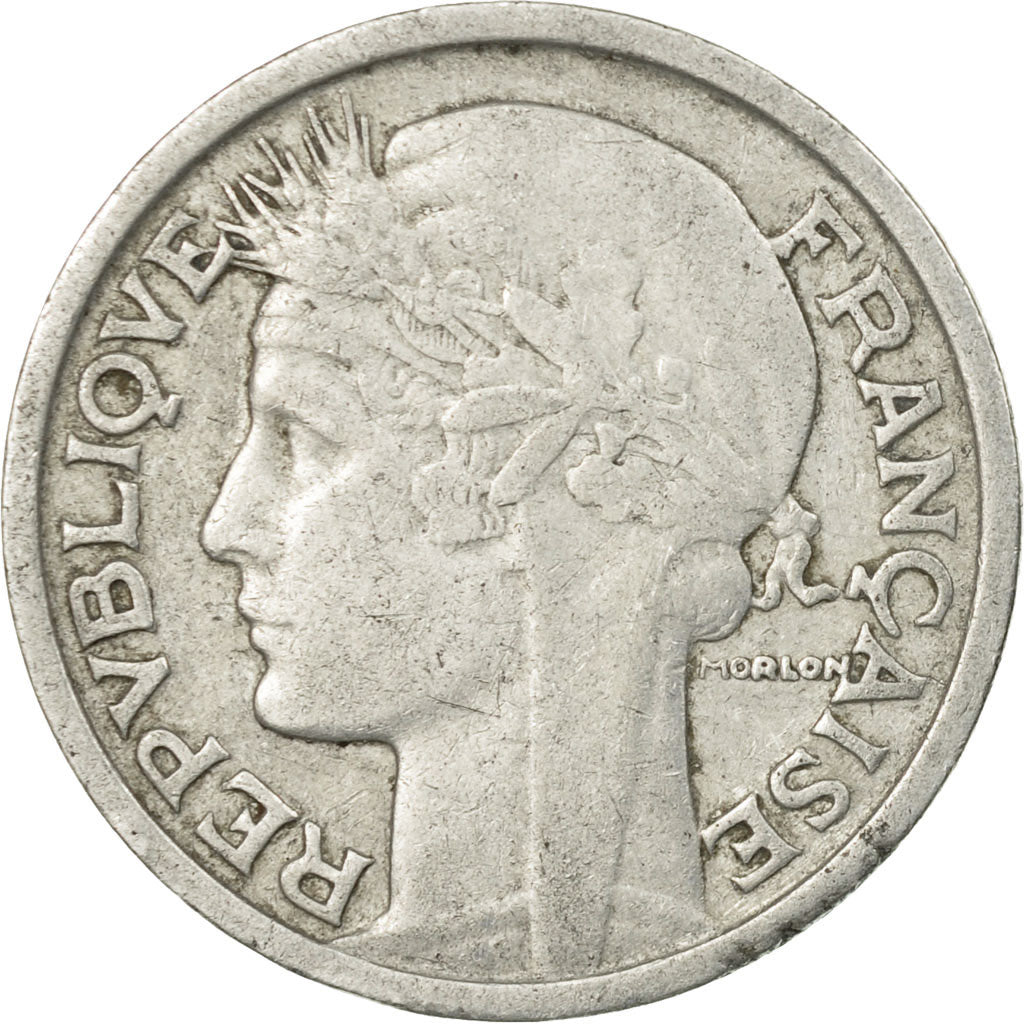 Coin, France, Morlon, 2 Francs, 1949, Beaumont - Le Roger, VF(30-35), Aluminum