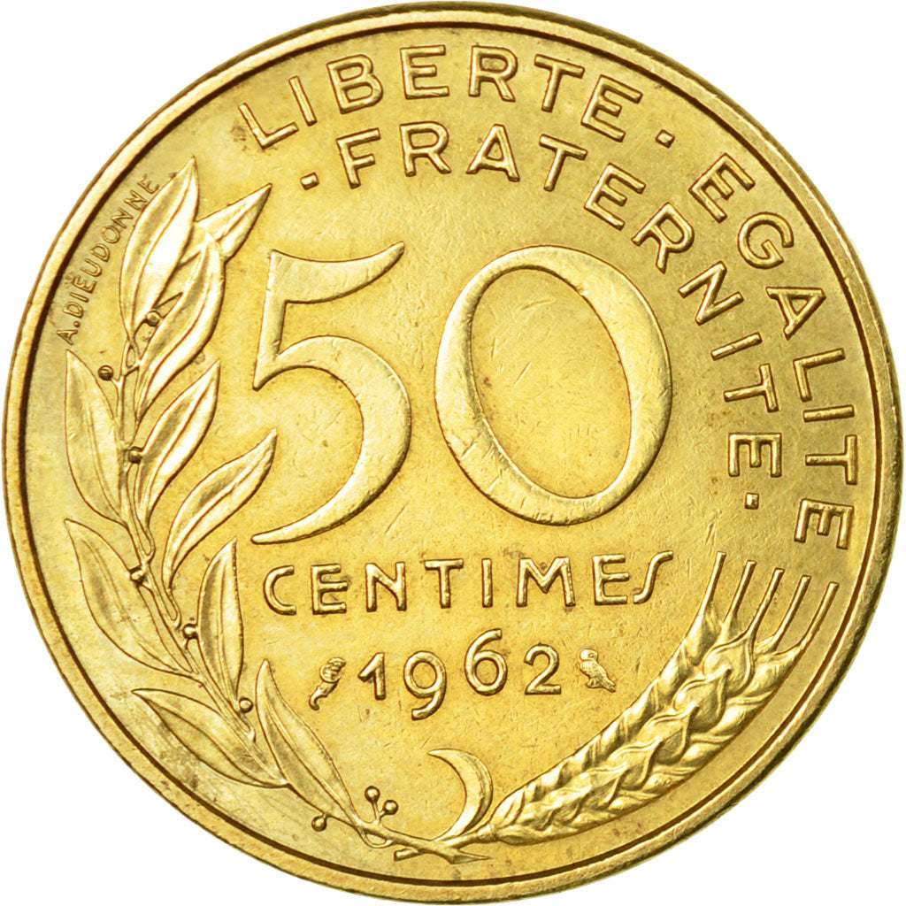 Coin, France, Marianne, 50 Centimes, 1962, Paris, EF(40-45), Aluminum-Bronze