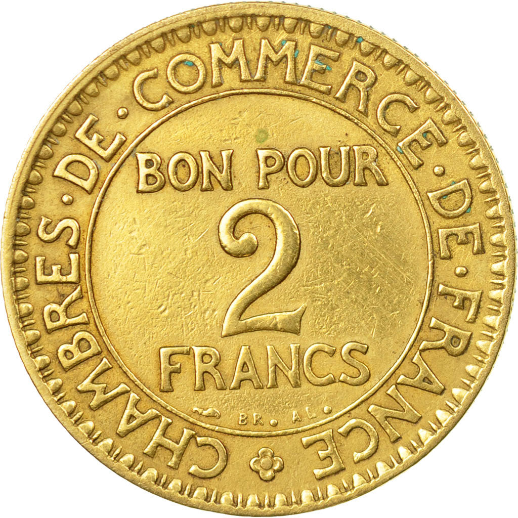 Moneta, Francia, Chambre de commerce, 2 Francs, 1920, Paris, BB