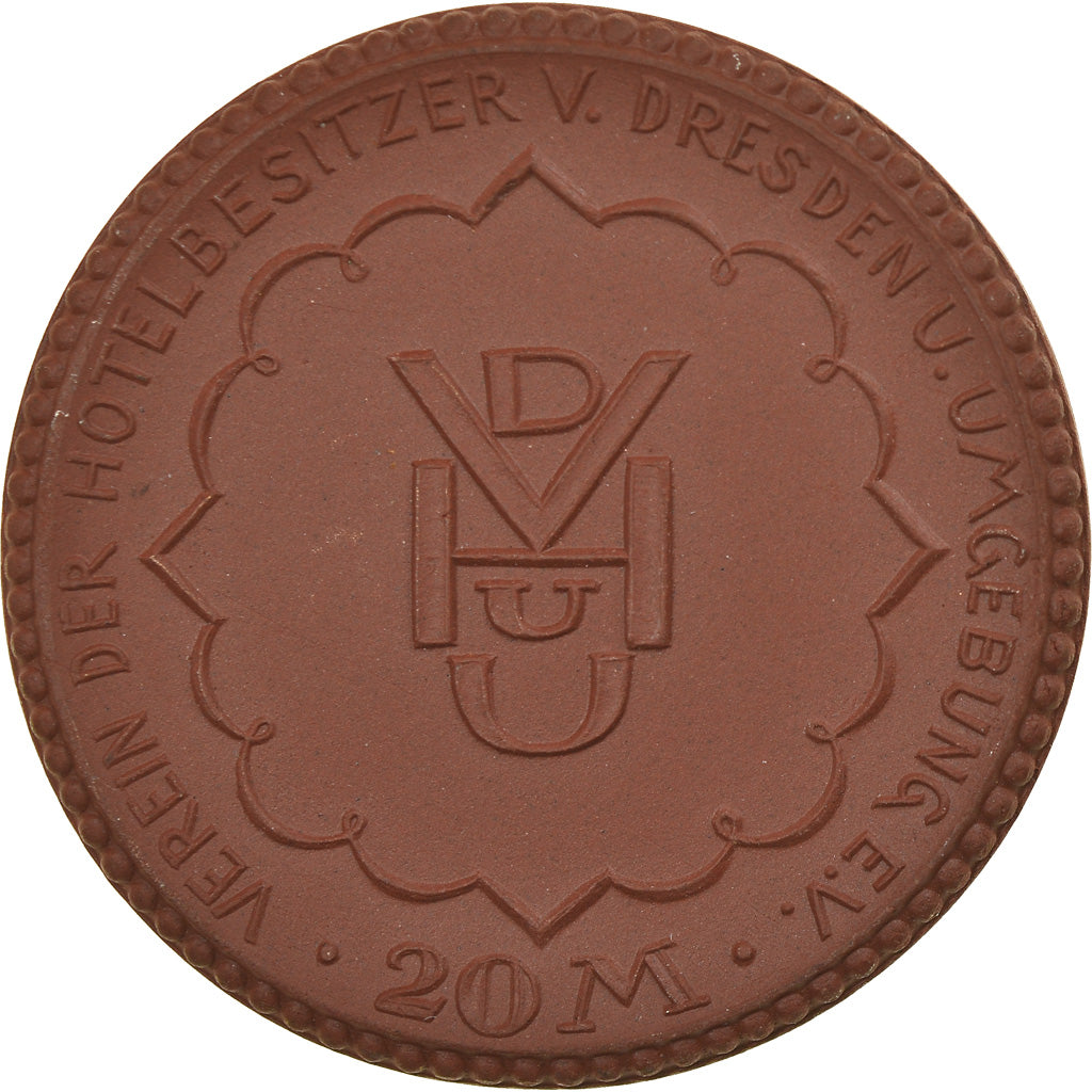 Germany, Medal, 20 Mark, Wiederaufbau, Dresden, 1921, MS(63), Porcelain