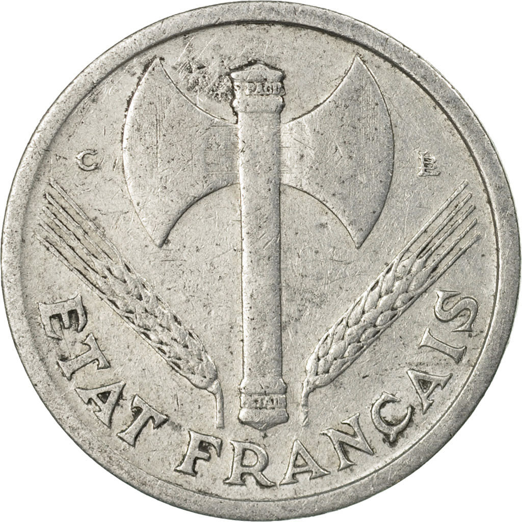 Moneta, Francja, Bazor, Franc, 1944, Castelsarrasin, VF(20-25), Aluminium