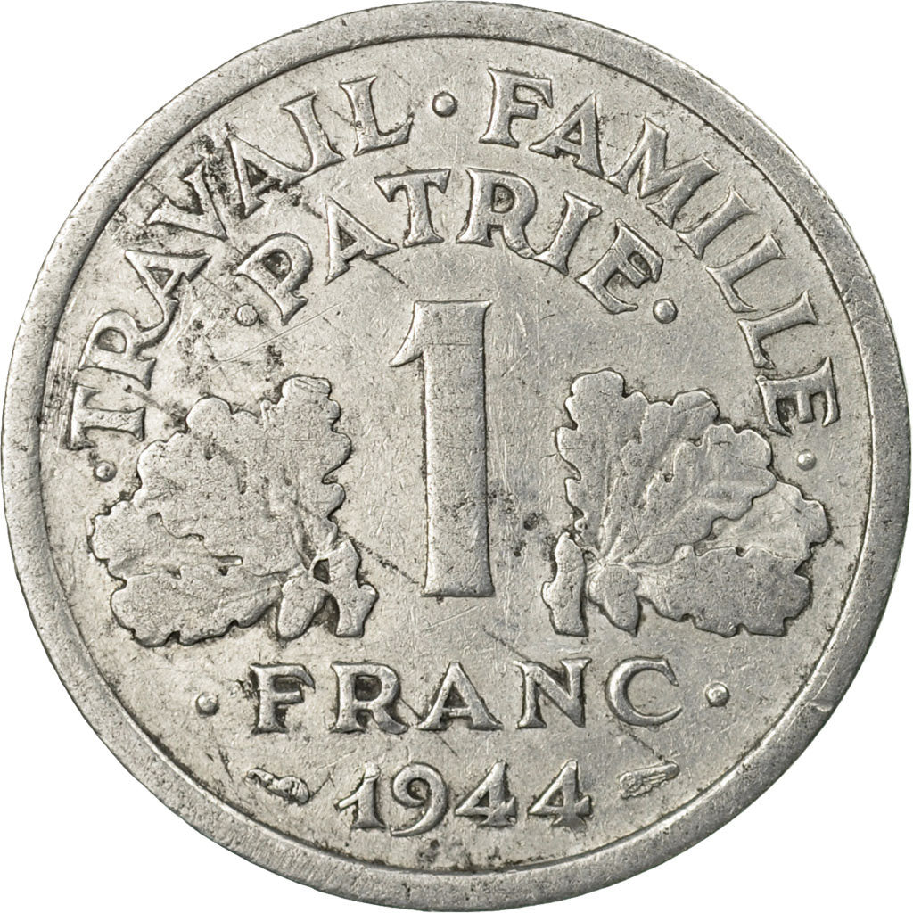 Moneta, Francja, Bazor, Franc, 1944, Castelsarrasin, VF(20-25), Aluminium