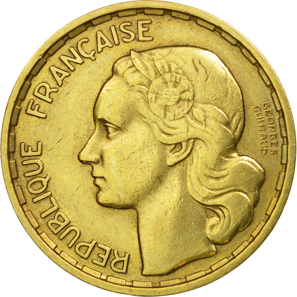 Moneta, Francja, Guiraud, 20 Francs, 1950, Paris, VF(30-35), Aluminium-Brąz