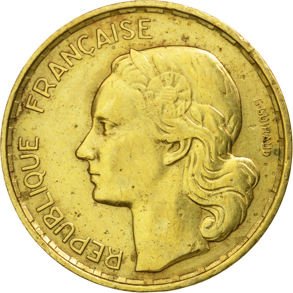 Munten, Frankrijk, Guiraud, 20 Francs, 1953, Paris, FR+, Aluminum-Bronze