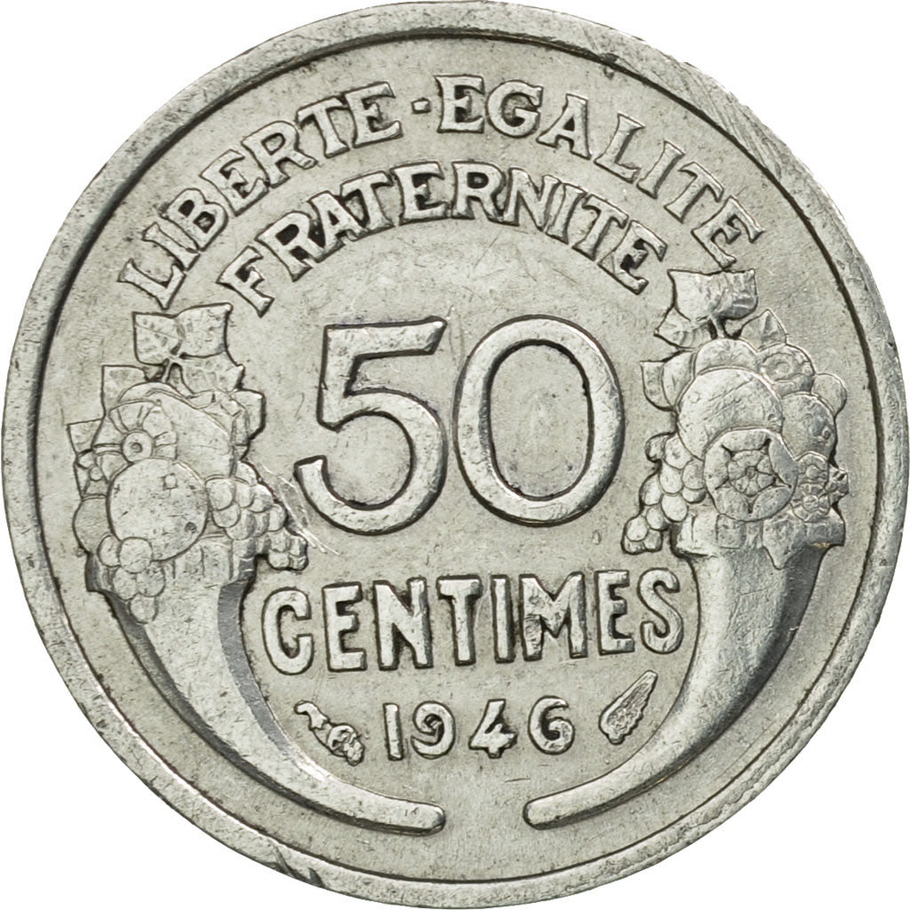 Coin, France, Morlon, 50 Centimes, 1946, Paris, EF(40-45), Aluminum, KM:894.1a