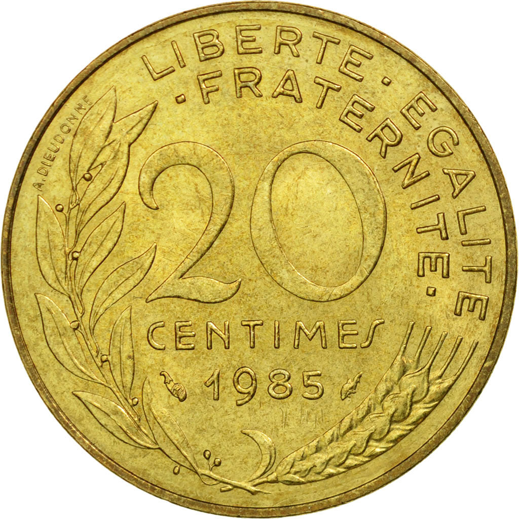 Coin, France, Marianne, 20 Centimes, 1985, Paris, VF(30-35), Aluminum-Bronze
