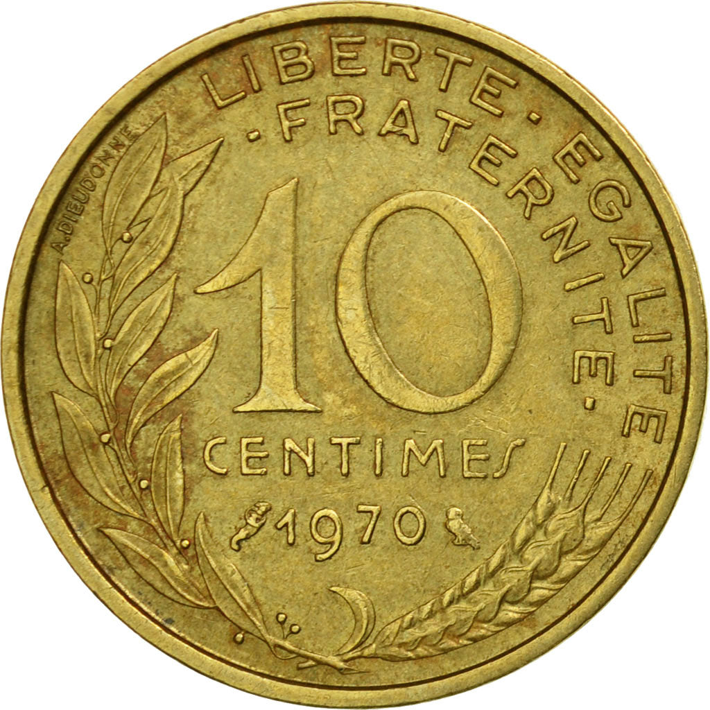 Coin, France, Marianne, 10 Centimes, 1970, Paris, EF(40-45), Aluminum-Bronze