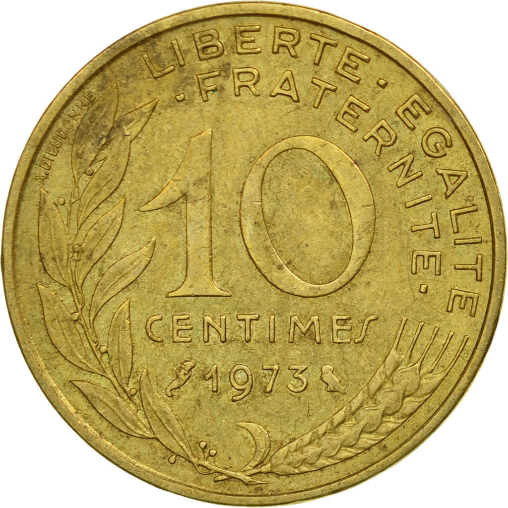 Coin, France, Marianne, 10 Centimes, 1973, Paris, VF(30-35), Aluminum-Bronze