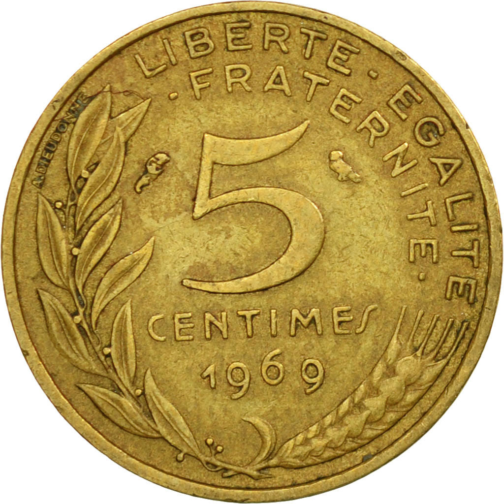 Münze, Frankreich, Marianne, 5 Centimes, 1969, Paris, SS, Aluminum-Bronze