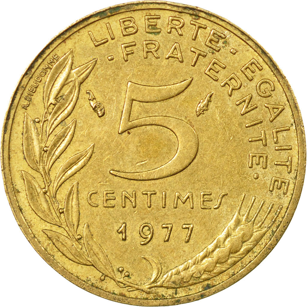 Coin, France, Marianne, 5 Centimes, 1977, Paris, EF(40-45), Aluminum-Bronze