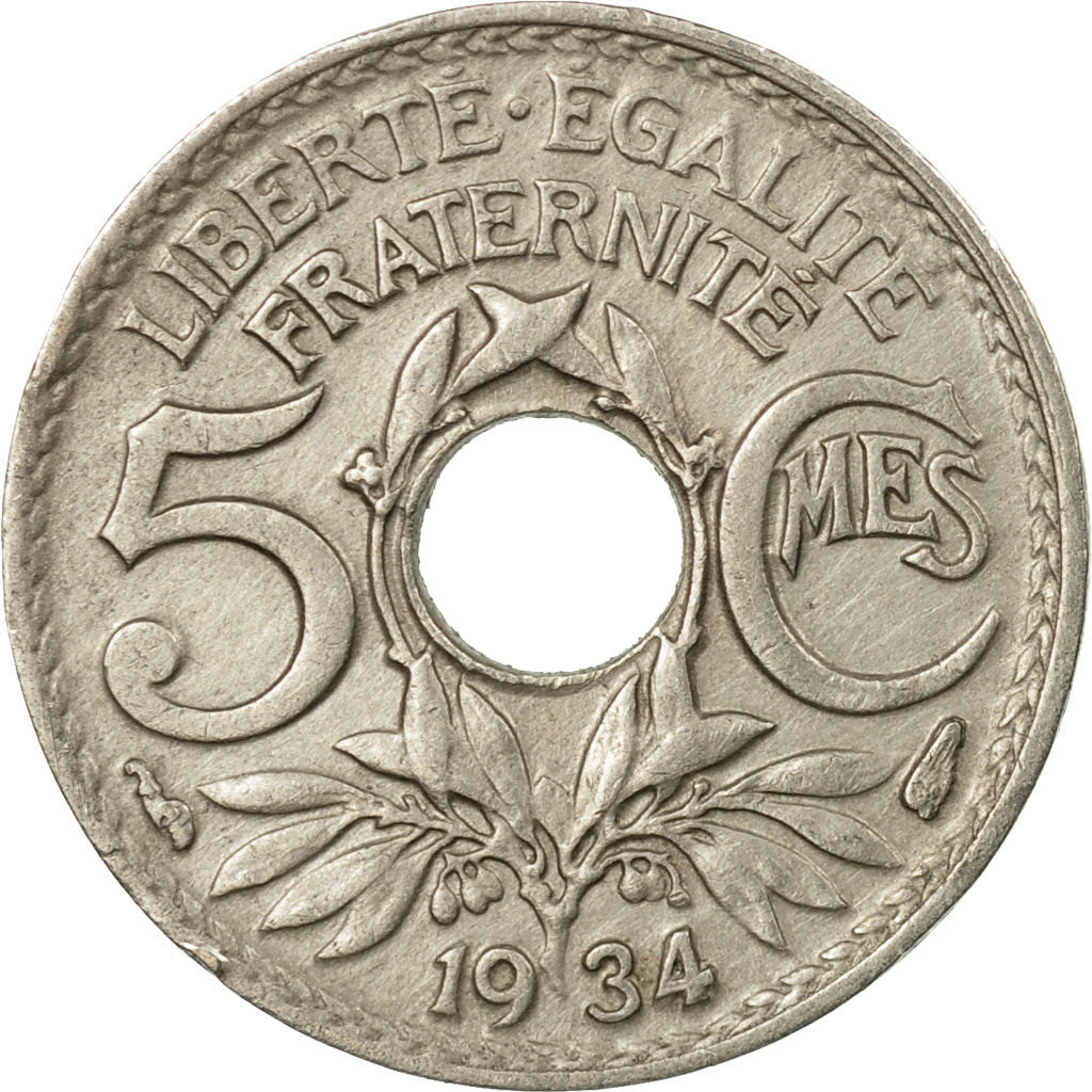 Coin, France, Lindauer, 5 Centimes, 1934, Paris, EF(40-45), Copper-nickel