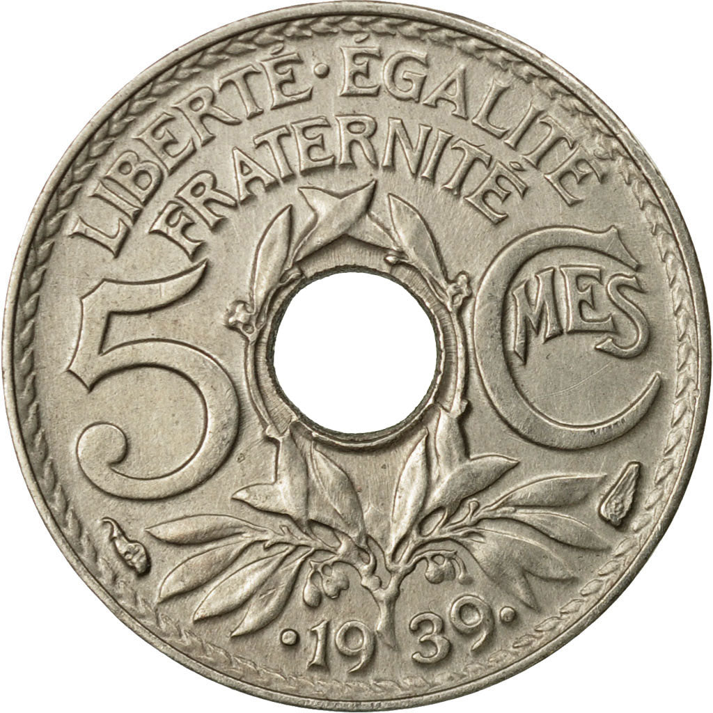 Coin, France, Lindauer, 5 Centimes, 1939, Paris, EF(40-45), Nickel-Bronze