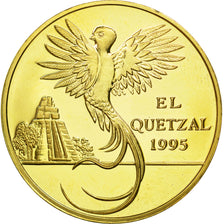 Monnaie, Guatemala, 10 Quetzales, 1995, Tower, SPL, Gilt Alloy, KM:2b.2