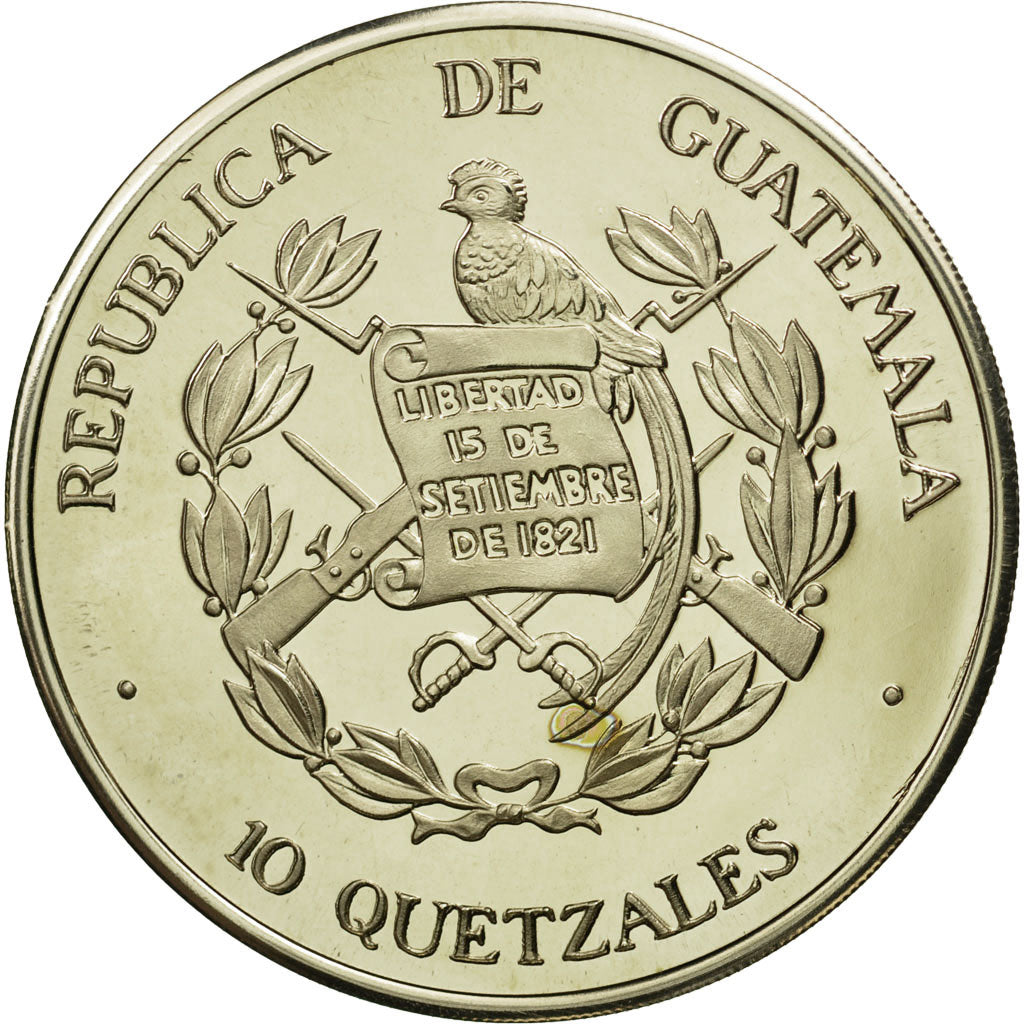 Monnaie, Guatemala, 10 Quetzales, 1995, Tower, SPL, Copper-nickel, KM:2f.1
