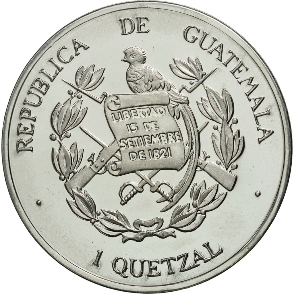Munten, Guatemala, Quetzal, 1995, Tower, UNC-, Aluminium, KM:1d.2