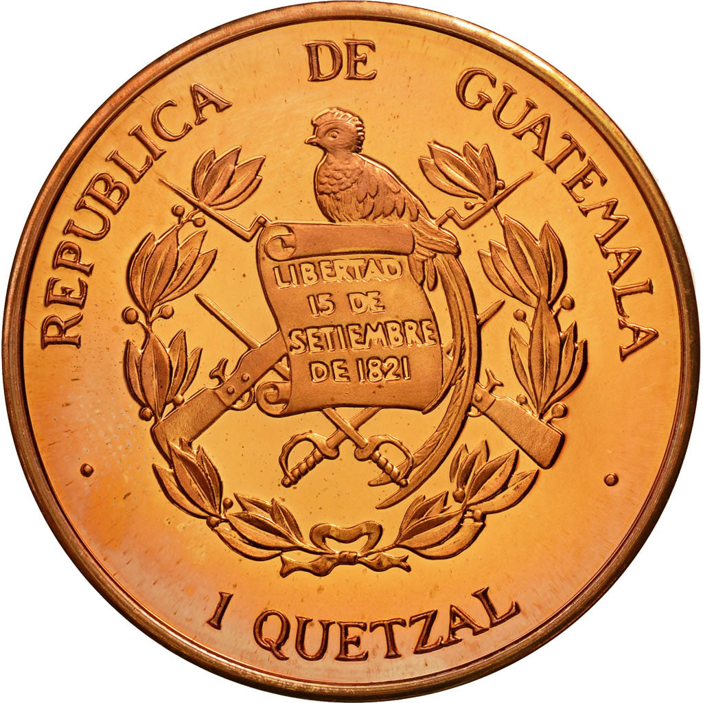 Coin, Guatemala, Quetzal, 1995, Tower, MS(63), Copper, KM:1e.2