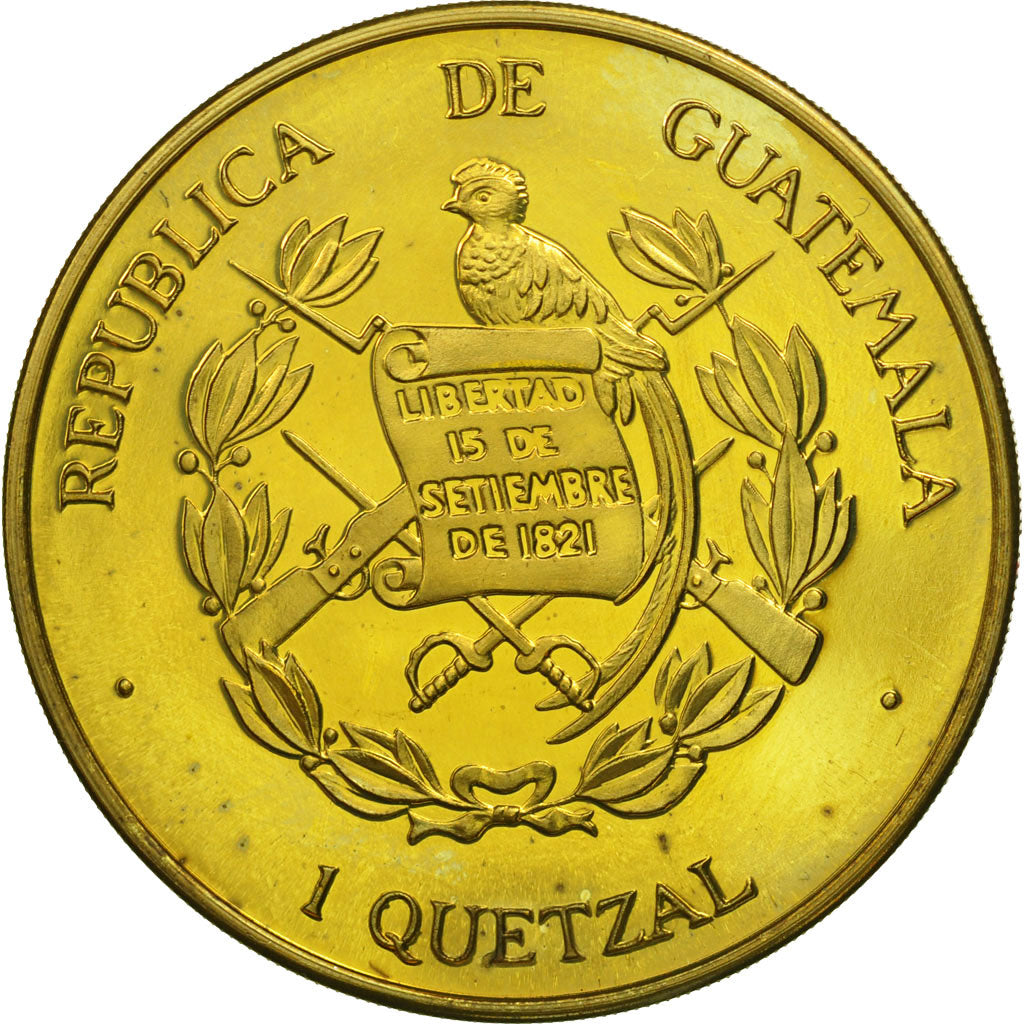 Monnaie, Guatemala, Quetzal, 1995, Tower, SPL, Laiton, KM:1a.1